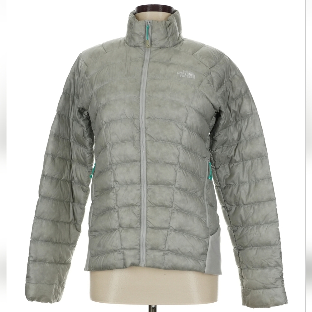 THE NORTH FACE Quince Light Gray Packable Down Puffer Jacket Coat- Size Medium